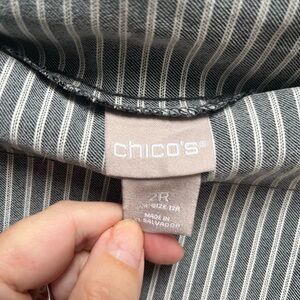 Chico's herringbone striped stretch pants